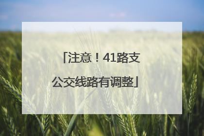 注意！41路支公交线路有调整
