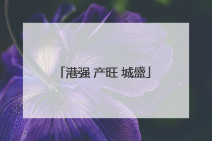 港强 产旺 城盛