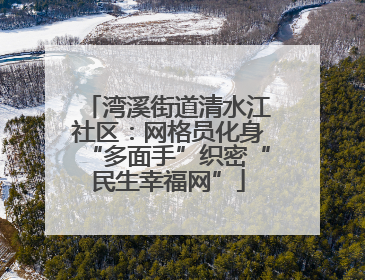 湾溪街道清水江社区：网格员化身“多面手”织密“民生幸福网”