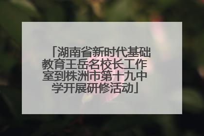 湖南省新时代基础教育王岳名校长工作室到株洲市第十九中学开展研修活动