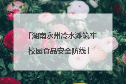 湖南永州冷水滩筑牢校园食品安全防线