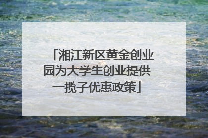 湘江新区黄金创业园为大学生创业提供一揽子优惠政策