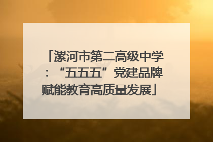 漯河市第二高级中学：“五五五”党建品牌赋能教育高质量发展