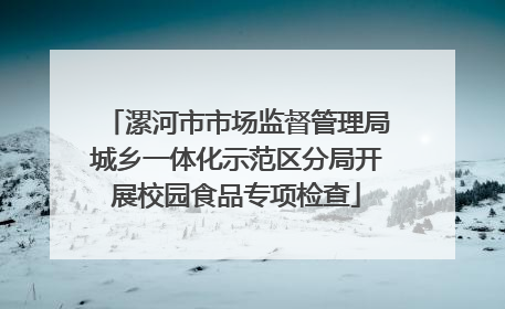 漯河市市场监督管理局城乡一体化示范区分局开展校园食品专项检查