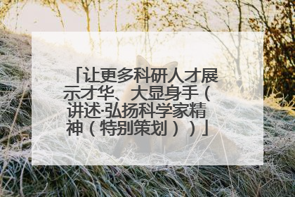 让更多科研人才展示才华、大显身手（讲述·弘扬科学家精神（特别策划））
