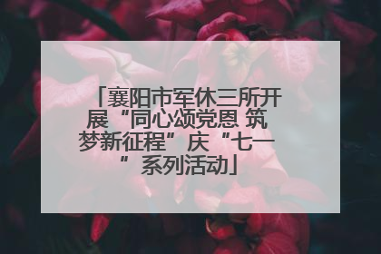 襄阳市军休三所开展“同心颂党恩 筑梦新征程”庆“七一”系列活动