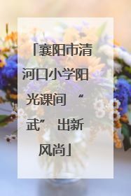襄阳市清河口小学阳光课间 “武” 出新风尚