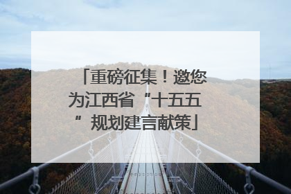 重磅征集！邀您为江西省“十五五”规划建言献策