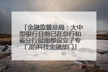 金融监管总局：大中型银行目前已在总行和省分行层面都设立了专门的科技金融部门