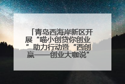 青岛西海岸新区开展“喵小创贷你创业”助力行动暨“西创赢——创业大咖说”主题活动