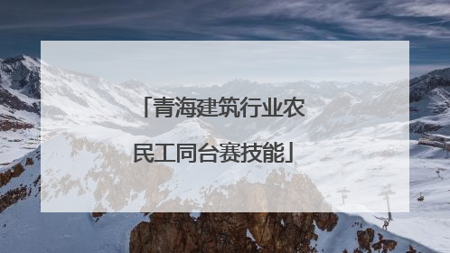 青海建筑行业农民工同台赛技能