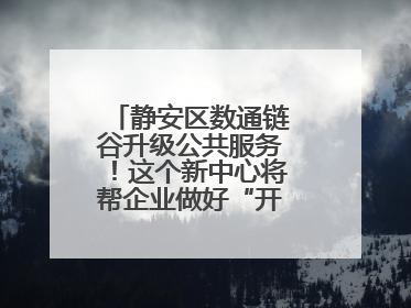 静安区数通链谷升级公共服务！这个新中心将帮企业做好“开门四件事”