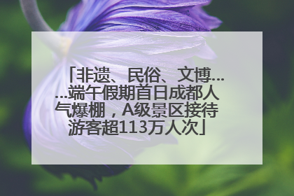 非遗、民俗、文博……端午假期首日成都人气爆棚，A级景区接待游客超113万人次