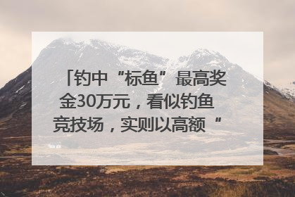 钓中“标鱼”最高奖金30万元，看似钓鱼竞技场，实则以高额“回报”作“饵”……｜今晚九点半