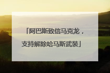 阿巴斯致信马克龙，支持解除哈马斯武装