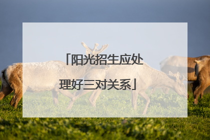 阳光招生应处理好三对关系