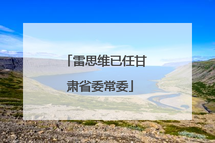 雷思维已任甘肃省委常委