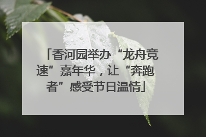 香河园举办“龙舟竞速”嘉年华，让“奔跑者”感受节日温情