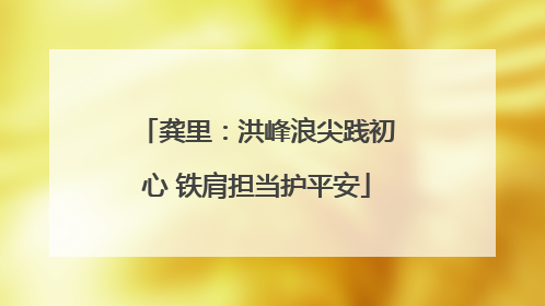龚里：洪峰浪尖践初心 铁肩担当护平安