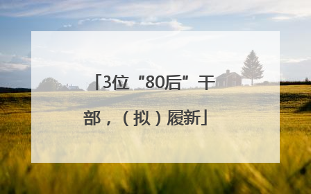 3位“80后”干部，（拟）履新