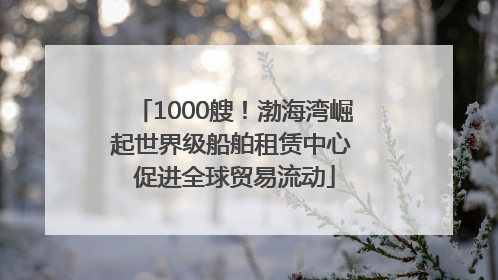 1000艘！渤海湾崛起世界级船舶租赁中心 促进全球贸易流动