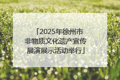 2025年徐州市非物质文化遗产宣传展演展示活动举行