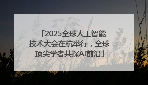2025全球人工智能技术大会在杭举行，全球顶尖学者共探AI前沿