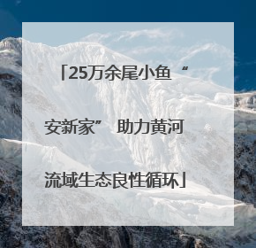 25万余尾小鱼“安新家” 助力黄河流域生态良性循环