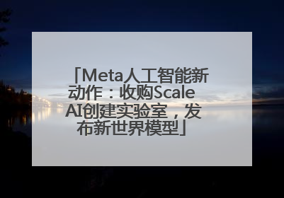 Meta人工智能新动作：收购Scale AI创建实验室，发布新世界模型